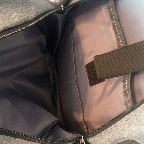 No brand grey and black backpack , has many pockets and zippers , EUC - Picture 9 of 11